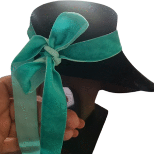 Abalone velvet necklace tie-back detail