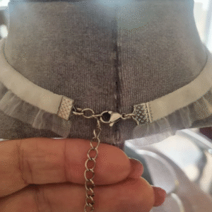 White Velvet Choker Necklace Back