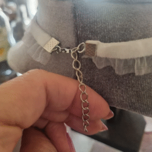 handmade coral and aqua horse pendant choker necklace with frill ribbon and bow