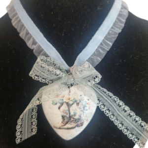western boots heart pendant choker necklace