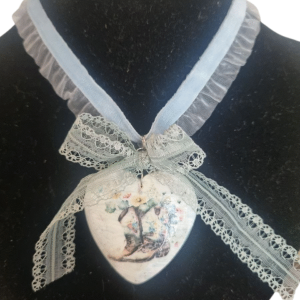 western boots heart pendant choker necklace