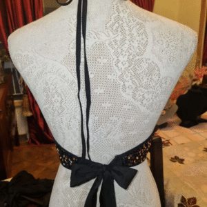 rosegold sequin black halterneck top