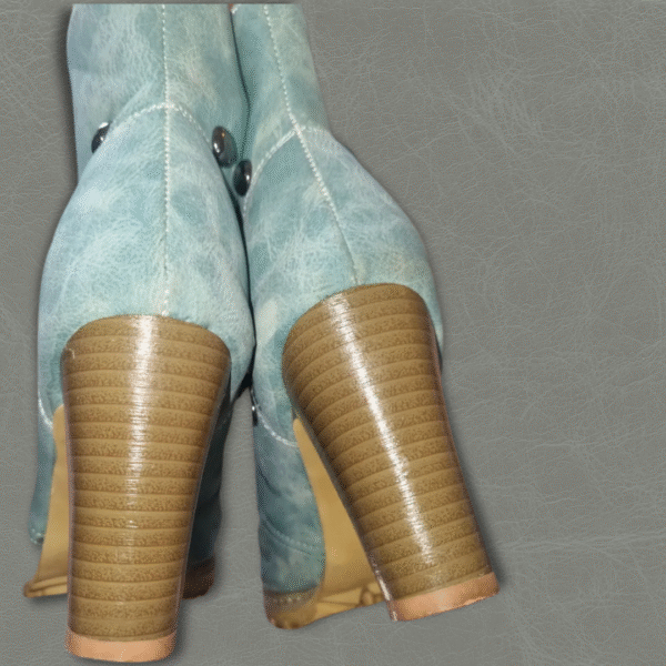 Topstitched Skyblue Boots – Size 5 | Rugged, Pre-Loved, Spotless