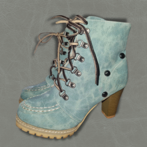 Topstitched Skyblue Boots – Size 5 | Rugged, Pre-Loved, Spotless