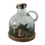 Premium Glass Bottle Terrarium with Fairy Garden Scene