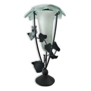 Vintage Frosted Glass Lamp Leaf Stand Collectible