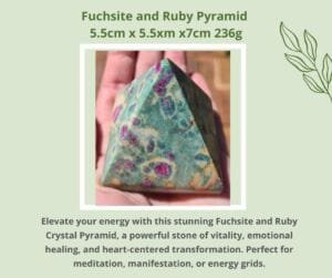 Fuchsite and Ruby Pyramid 5.5cm x 5.5cm x 7cm