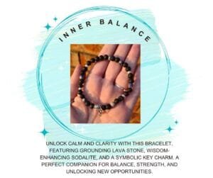 Inner Balance - Lava Stone and Sodalite Crystal Bracelet