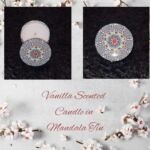 Vanilla Scented Candle in Mandala Tin - Blue and Red Fine Detail