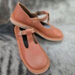 genuine leather babydoll school shoes brown