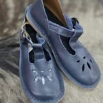 genuine leather babydoll school shoes navy blue