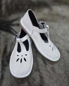 genuine leather babydoll school shoes white
