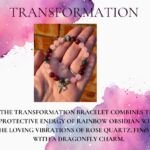 Transformation - Rose Quartz and Rainbow Obsidian Crystal Bracelet