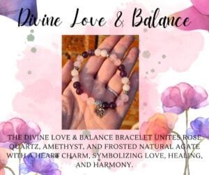 Divine Love and Balance - Rose Quartz, Amethyst and Natural Frosted Agate Bracelet